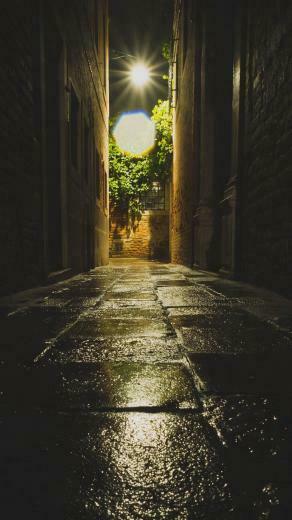Wallpaper Lane Night Rain Wet Tile Venice
