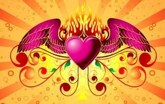 Heart With Wings Desktop Wallpaper