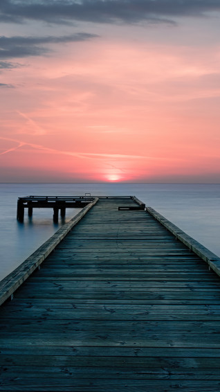 Sunset Sea Dock Pier Scenery 4k Phone iPhone Wallpaper 4250b