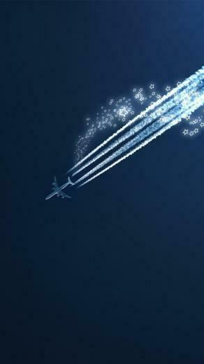Aircraft Shooting Star Blue Background Wallpaper