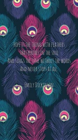 iPhone Wallpaper Emily Dickinson Quote Hope Is The Thing With