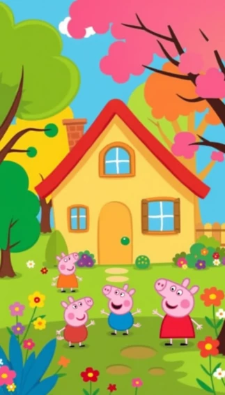 Peppa Pig House Wallpaper