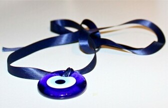 Turkish Evil Eye Wallpaper Blue Ribbon Necklace By Bje64 On