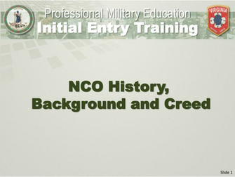 Nco History Background And Creed Initial Entry Training