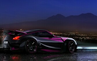 Nissan 370z Racing Sport Car Wall Wallpaper Moshlab