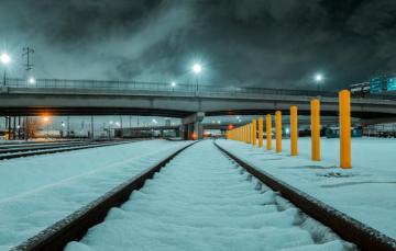 Wallpaper City Lights Usa Bridge Night Winter Clouds Snow