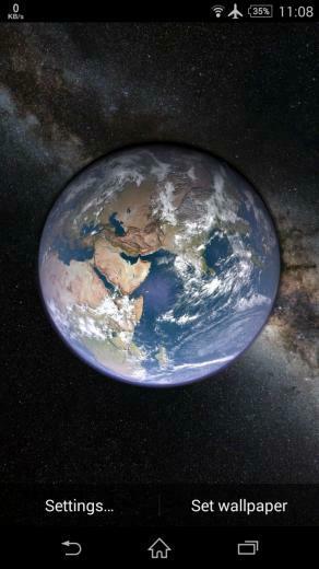 Earth And Moon In HD Gyro 3d Live Wallpaper For Android