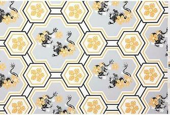 Sheila Bridges Dragon Flower Wallpaper Orange