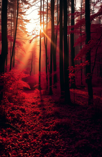 Red Forest Wallpaper