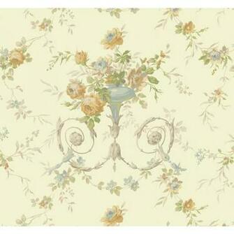 Ashford House Blooms Floral Urn Wallpaper Border