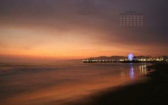 Santa Monica Pier At Dusk Desktop Wallpaper Photoclops