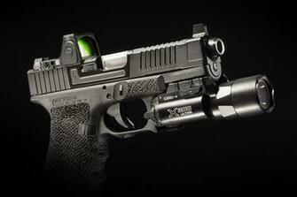 Wallpaper Pistol Glock Made In Austria Closeup Black Background Army