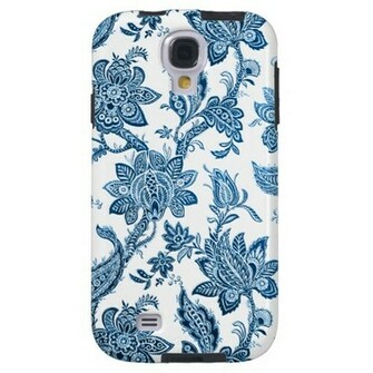 Elegant Vintage Blue And White Floral Wallpaper Galaxy S4 Case