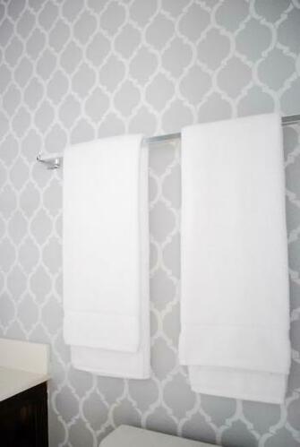 Moroccan Dream Allover Stencil Contemporary Bathroom Valspar