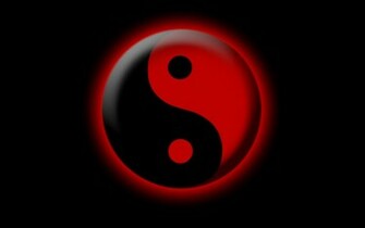 Ying Yang Rouge Et Noir Wallpaper