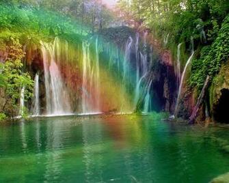 Waterfall And Rainbow Wallpaper Image For Desktop