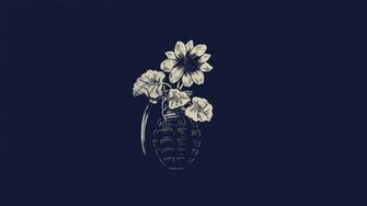 Flower Grenade Wallpaper Vase Flowers Simple Minimalist