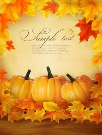 Autumn Pumpkin With Wood Board Background Vector