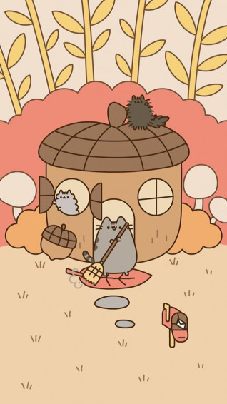 Acorn House Pusheen Pip And Stormy Phone Wallpaper Background