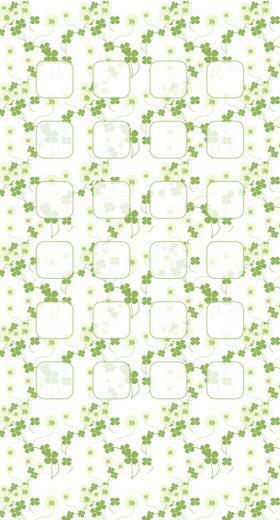 Clover Pattern Illustrations Green Shelf Wallpaper Sc iPhone7plus