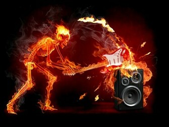 Fiery Skeleton Desktop Wallpaper On Latoro