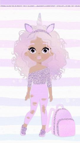 Wallpaper Unicorn Girl Walls Pink