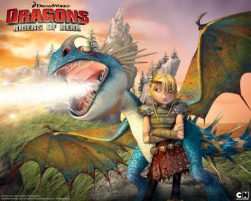 Astrid With Stormfly The Deadly Nadder Dragon From Riders Of Berk