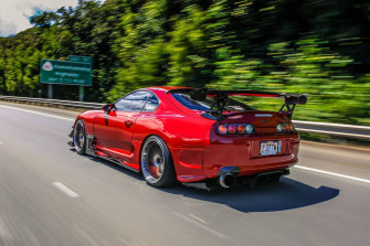 Toyota Supra Mk4 On A Highway Wallpaper