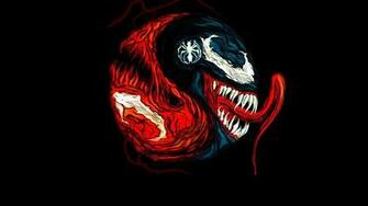 Marvel Comics Venom Black Background Fan Art Wallpaper