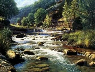 Grass Slowly Nature Rivers HD Desktop Wallpaper Wild Stream