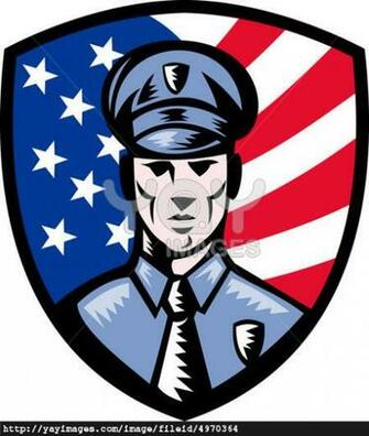 Police Officer Wallpaper Policeman American Flag Shield