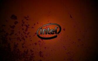 Intel Logo Dark Rust Red Wallpaper