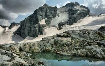 Mountain Lake Snow Landscape Wallpaper