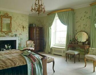 Peonies And Orange Blossoms Chic Chinoiserie Wallpaper