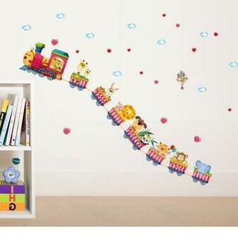 Cartoon Train Kindergarten Wall Decoration Wallpaper Stickers Baby
