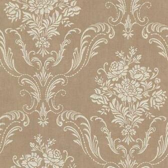 Brewster Avalon Manor Copper Floral Damask Wallpaper