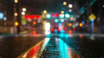 Rainy City Night Nature Wallpaper New HD
