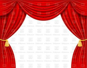 Red Theatrical Curtain On White Background Vector Image Of