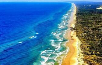 Wallpaper Sand Sea Wave Shore Vegetation Australia Qld