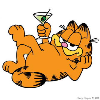 Holiday Doodles June Garfield The Cat Day Martini