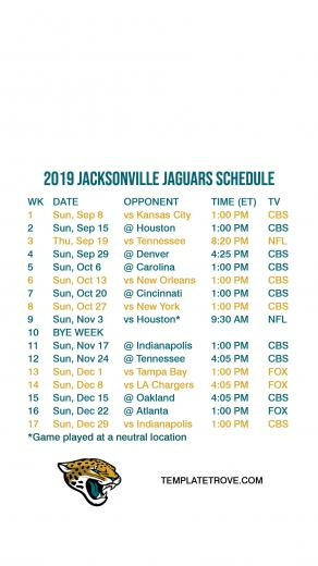 Jacksonville Jaguars Lock Screen Schedule For iPhone