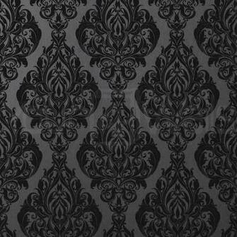 Kinky Vintage Real Flock Black Damask Wallpaper Image Hosted At