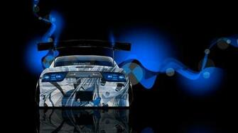 180sx Jdm Back Anime Girl Aerography Car Blue Neon Effects 4k
