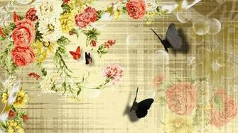 Vintage Rosas Y Mariposas De La Sombra Fondo Pantalla