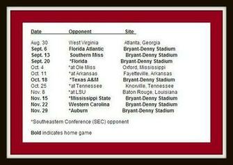 Alabama Football Schedule Released Bama Baby