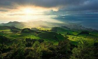 Nature Photography Landscape Sunrise Hills Trees Green
