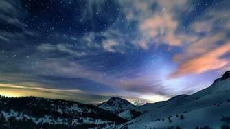4k Wallpaper Description Winter Starry Sky From