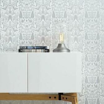 Nethercote Silver Traditional Paste Wallpaper In All Sale Cb2