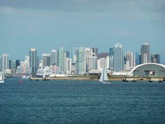 San Diego Skyline From Port Walbyent Ddami Wallpaper