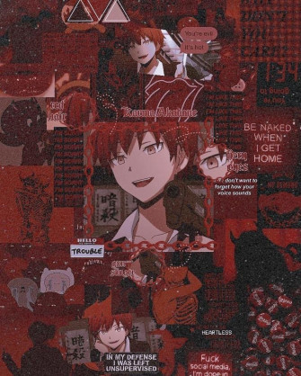 Lunaaaa Exe Akabane Karma Aesthetic Phone Wallpaper Red